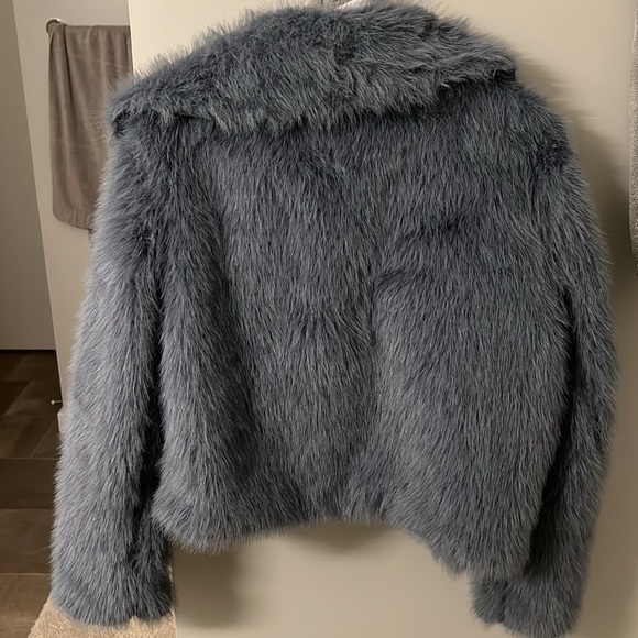 SHEIN Lapel Neck Fuzzy Coat - Picture 2 of 3